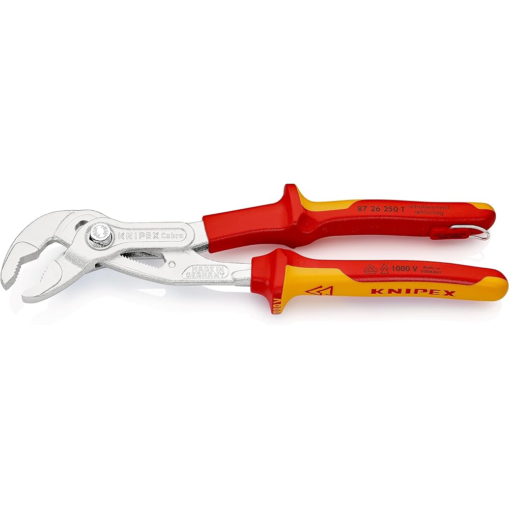 KNIPEX Water Pump Pliers KNIPEX 8726-250TBK Insulated Cobra 1000V Fall Prevention (BK) 8726-250TBK