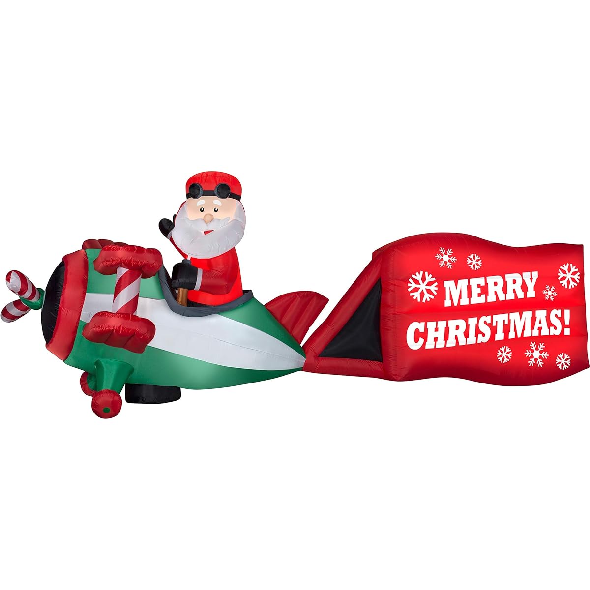 Gemmy 16ft Inflatable Air Blown Santa Airplane