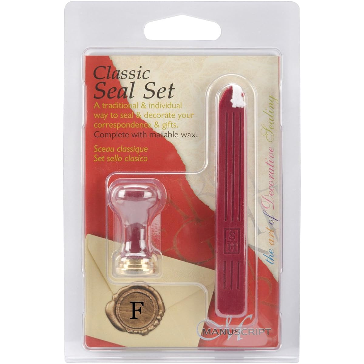 Classic Initial Seal Set W/Red Wax-F (Parallel Import)