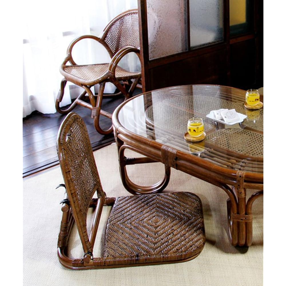 Kimura Sunflower Rattan Hot Spring Inn Folding Chair C08HR Honey Brown