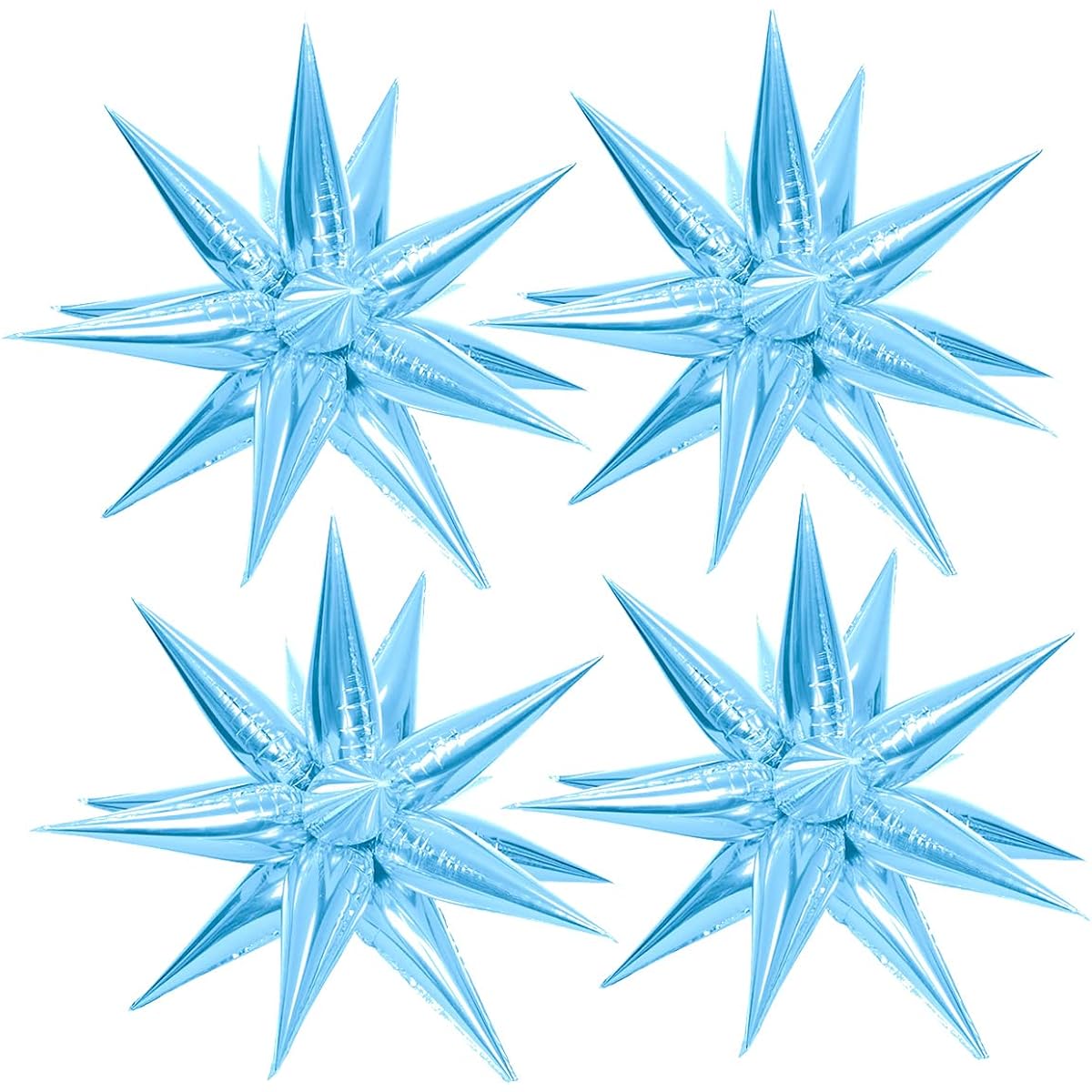 Star Balloons Explode Foil Cone Balloons 12 Points Red and Green Starburst Balloons Large Foil Star Balloons for Halloween/Wedding/Birthday Party Decorations 26 Inch Red and Green Christmas Balloons (Blue)