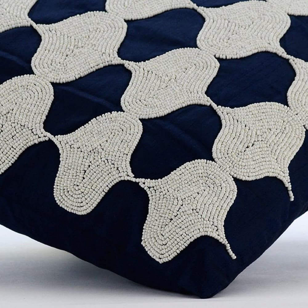 The Home Centric Cushion Cover Art Silk 45x45 cm Navy - Aladdin