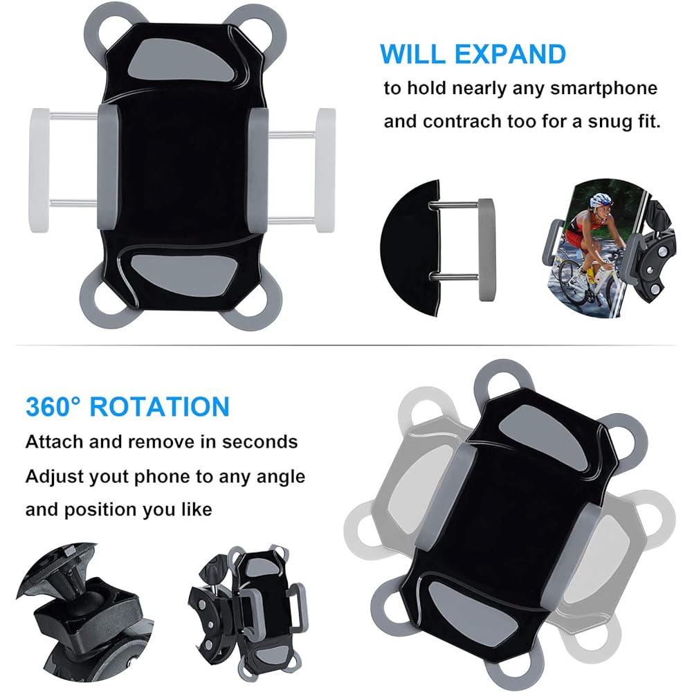 Bicycle Phone Mount Bicycle Motorcycle Phone Holder Universal Mountain Handlebar Cradle Anti-Shake Compatible with iPhone 12 SE 11 Pro Max 8 Plus Samsung S10+ ATV AMD All Cell Phones