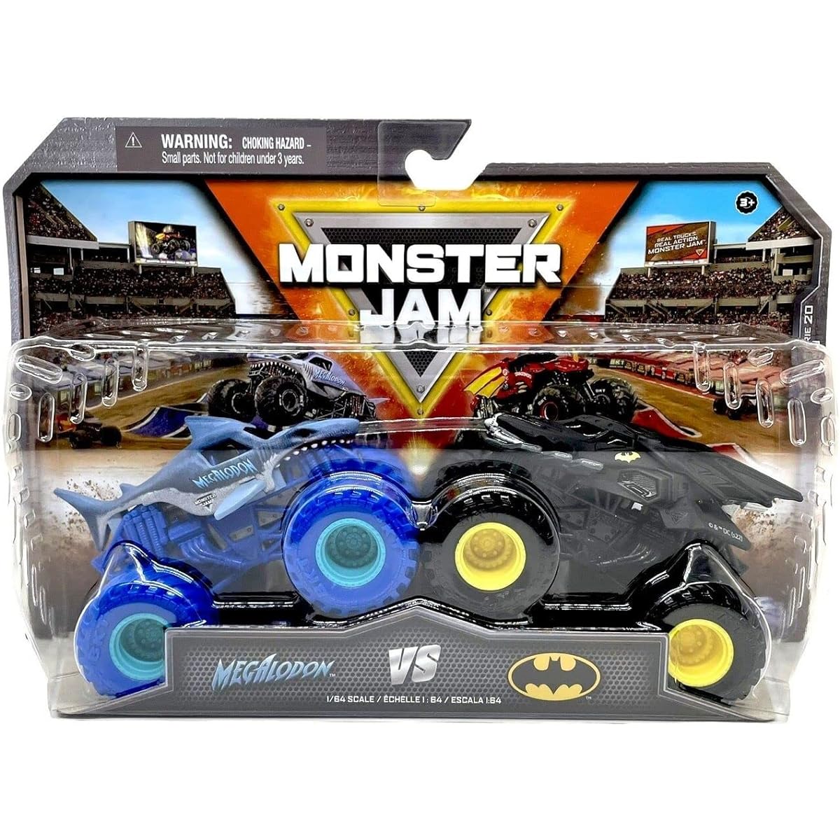Monster Jam Megalodon vs Batman Series 20 (1:64 Scale Double Pack)
