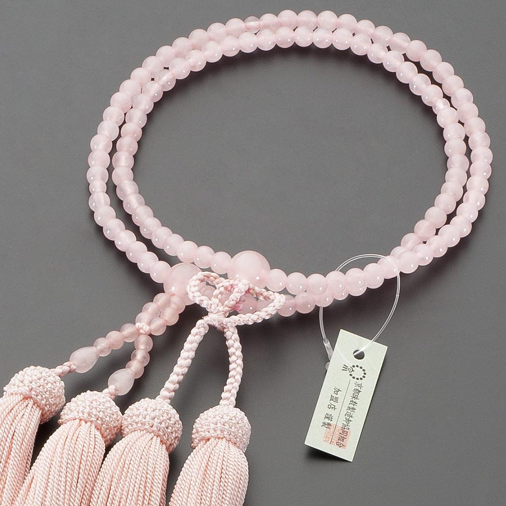 Buddhist altar shop Takita Shoten Prayer beads Jodo Shinshu authentic prayer beads [For women] Red crystal 8 inch pure silk headed tassel ◆ Kyoto prayer beads, main prayer beads, two-wheeled prayer beads, disciples, formal prayer beads [Published by Taki
