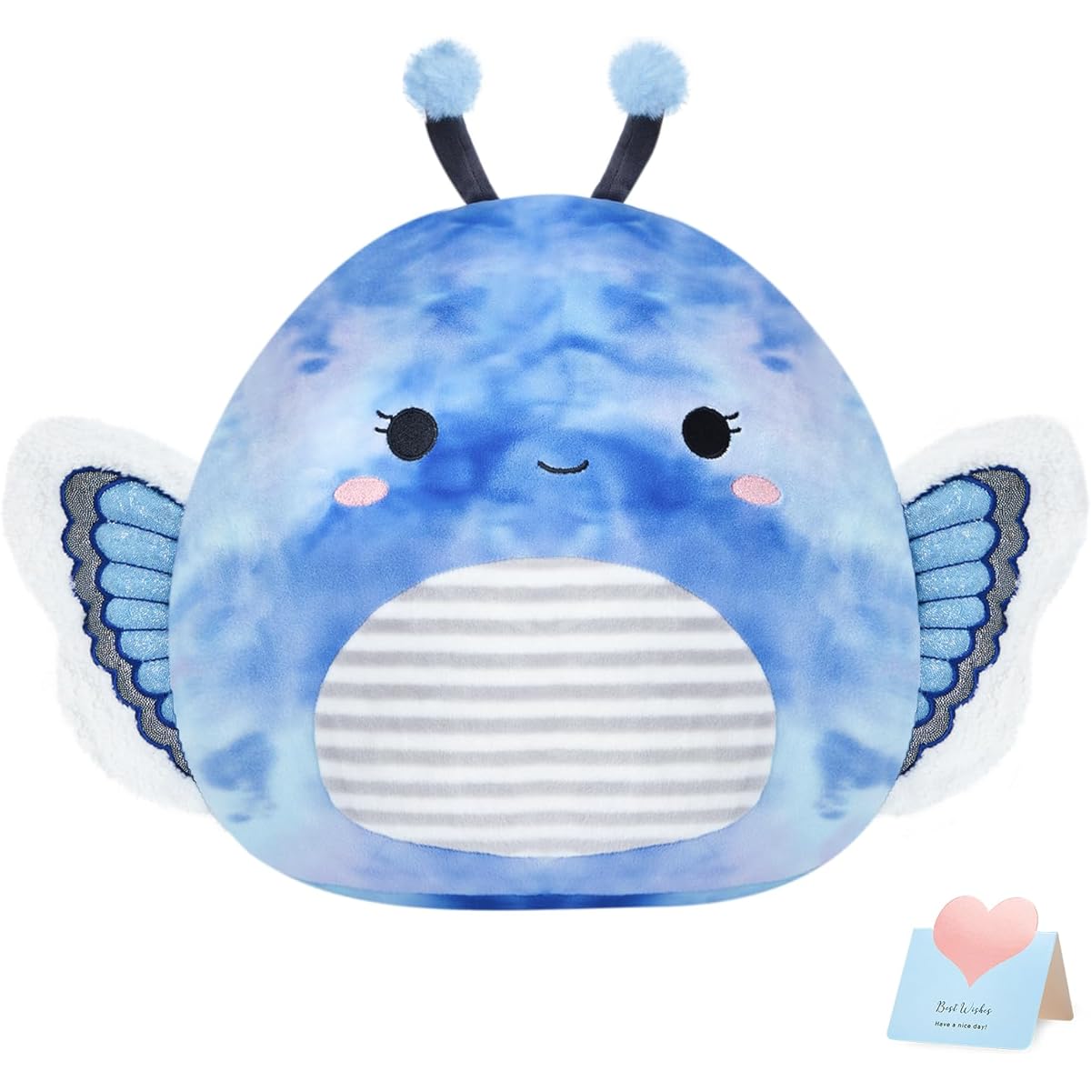 Houwsbaby Blue Butterfly Plush Pillow