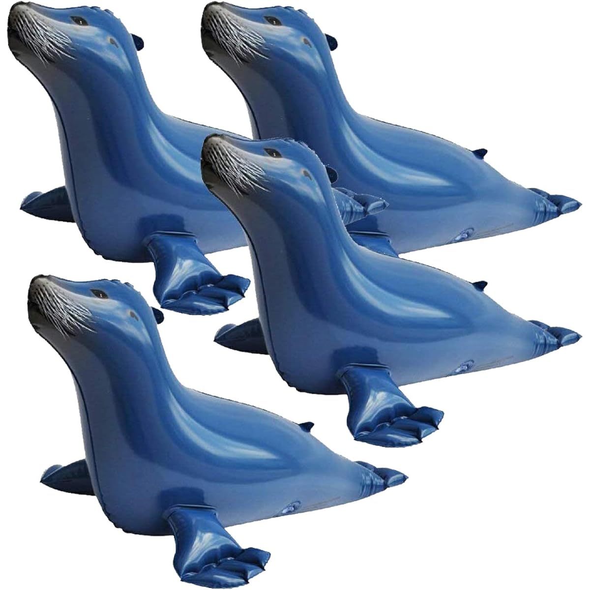 Jet Creations Seal Inflatable Animals 20" Long Pack of 4 Toys Home Decor Party Favors for Kids and Adults SEAL4 Multi