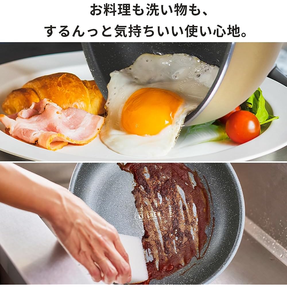 [New Release] Iris Ohyama Frying Pan Set, Frying Pan Set, 6 Pieces, For Gas Fire Only, Lightweight, Easy to Clean, Removable Handle, Diamond Coat, Diamond Coat Pan, For Living Alone, Clay Beige DCG-T6S
