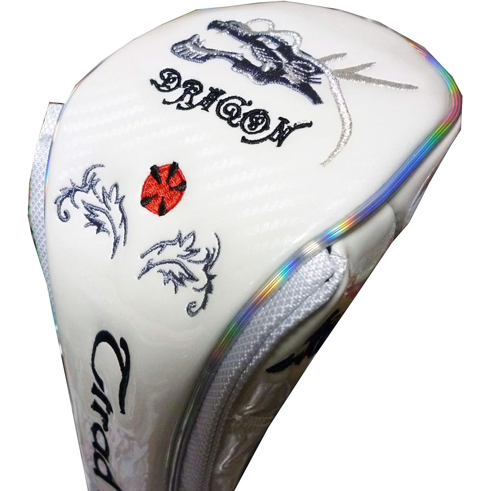 Golf head cover for drivers Dragon Dragon magnetic type (white, for drivers)