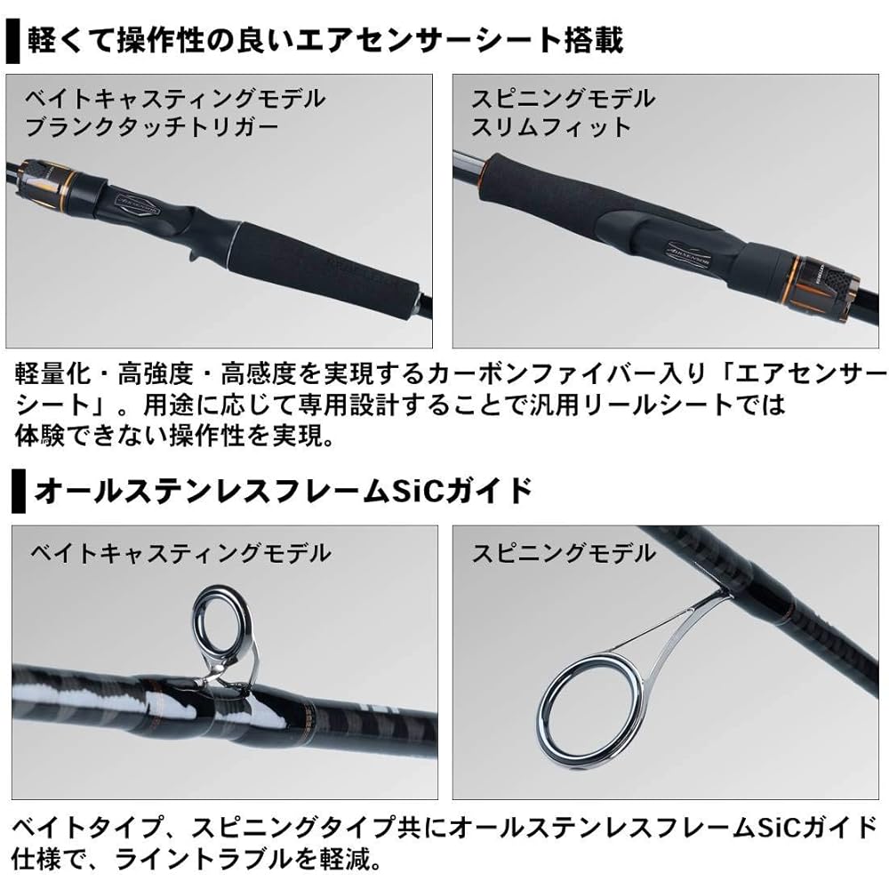 DAIWA Bass Rod Spinning/Bait 2 Piece Model REBELLION Various