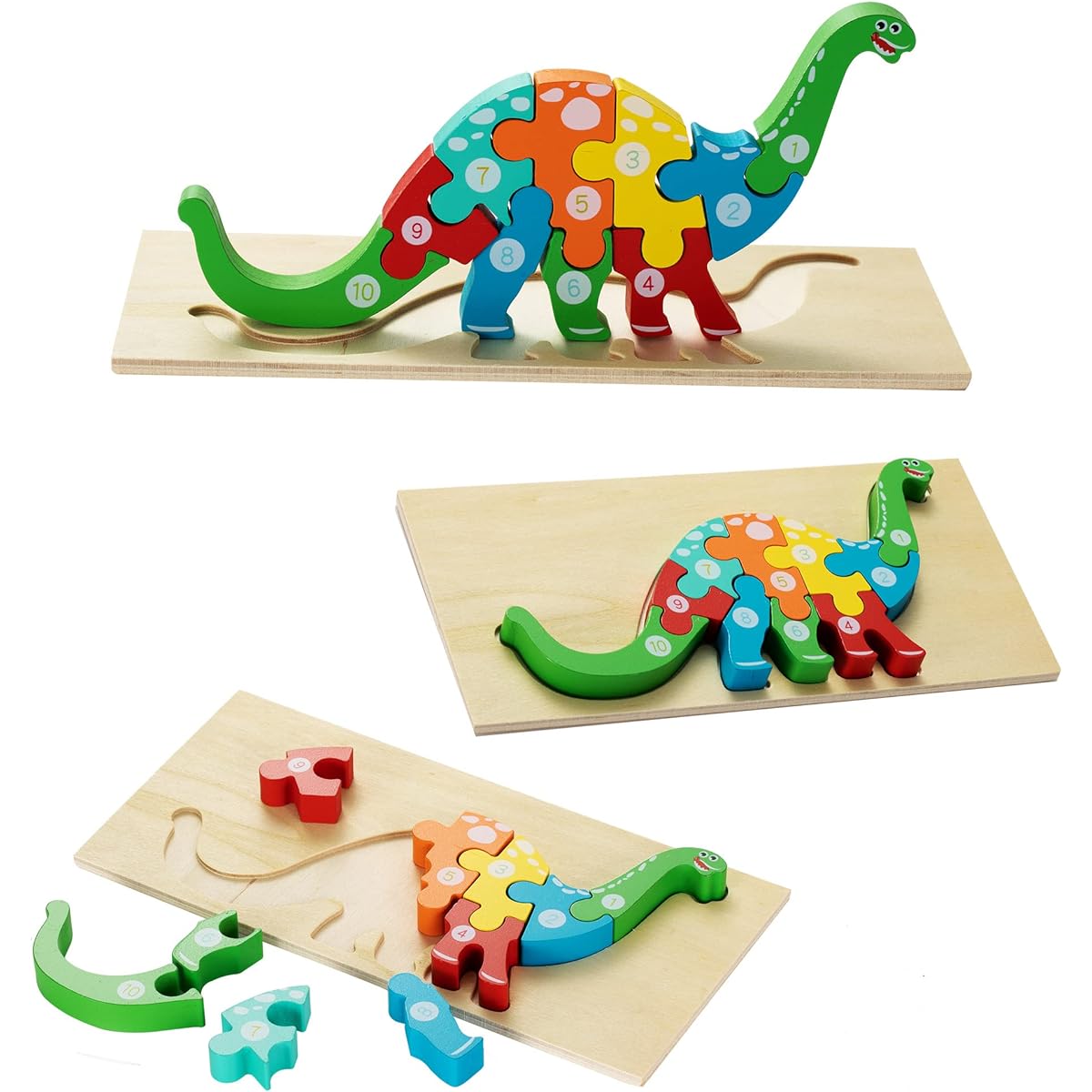 Wooden Puzzle Toddler Kids Ages 3+ 5 Pack Cardboard Animal Puzzle for Toddler Toys (Combination 2)
