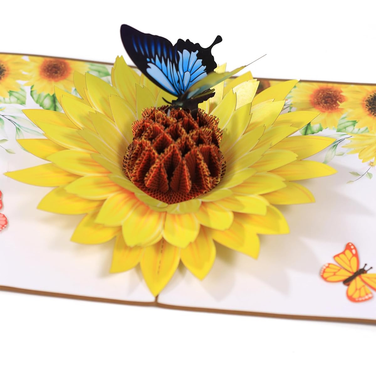 Thank You Pop Up Mother's Day Card, 3D Pop Up Birthday Card with Sunflowers and Butterflies, Anniversary Card, Valentine's Day Card, All Occasions for Wife from Women, Mom, Daughter, Son, Children.