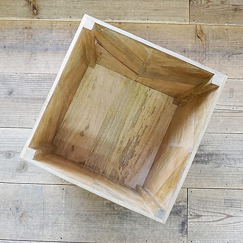 Posh Living Herringbone Pot Cover Wood W39×D39×H39cm 41340