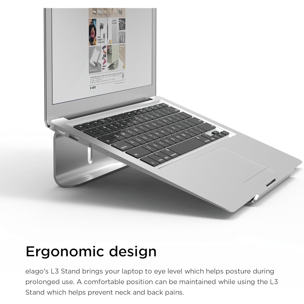 elago L3 STAND Compatible with various Macbooks/laptops 99% pure aluminum stand Silver