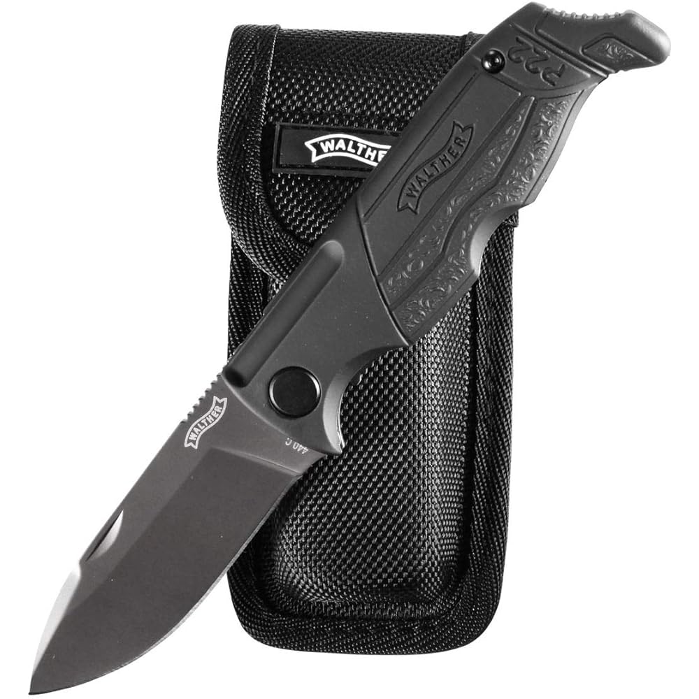 UMAREX Knife WALTHER P22 Folding Knife Climbing Outdoor Camping Survival UMA50759 Black Small [Domestic Genuine Product]