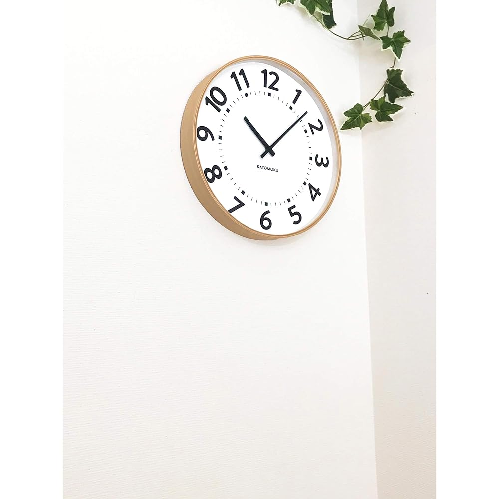 KATOMOKU plywood clock 17 radio clock sweep (continuous second hand) km-106NARC φ362mm natural