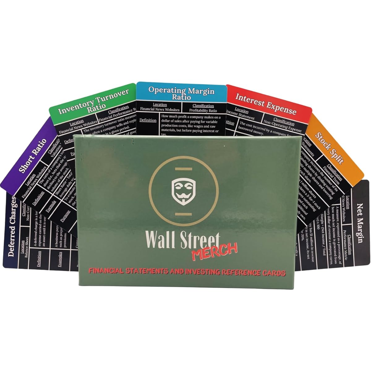 Wall Street Merch Investing Flashcards: Master Financial Statements - Learn Balance Sheet, Cash Flow Statement, and Income Statement Analysis for Stock Market Investors