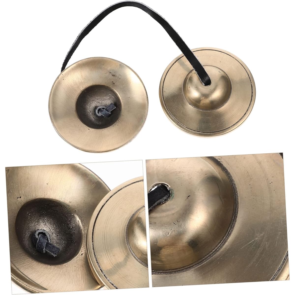 VICASKY 5pcs Pure Copper Bells Handbells Cymbal Bell Chimes Saroyan Cymbals Yoga Bell Cymbals Cymbal Bag Tingsha Cymbal Bells Tibetan Sound Bells Jills Finger Cymbals Chi