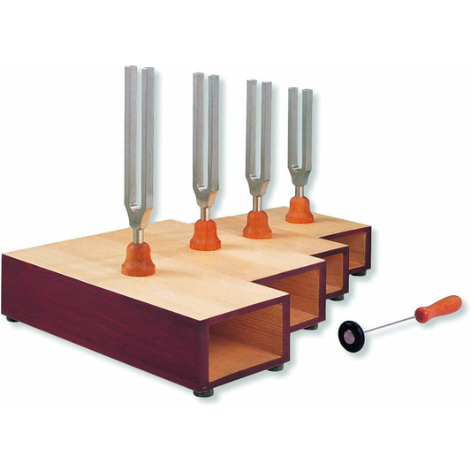 3B Scientific U10125 4-Piece C Major Chord Tuning Fork Resonating Box Set