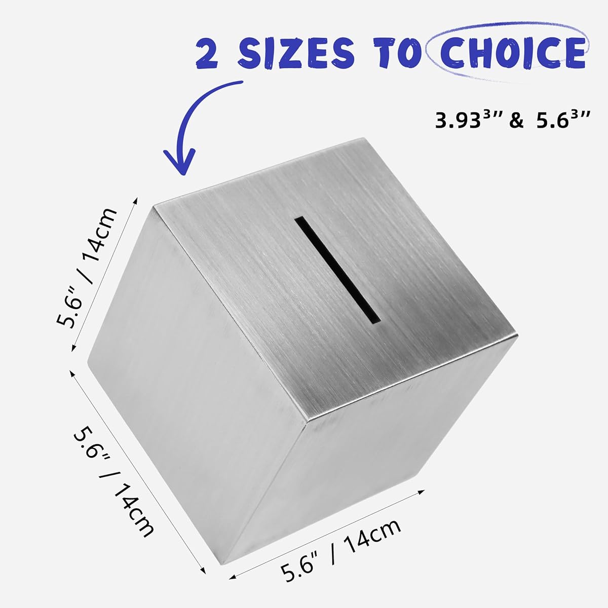 XGJSZP Money Box for Adults, Metal Piggy Bank, Unbreakable Money Box for Saving Cash, 5.6 Inch