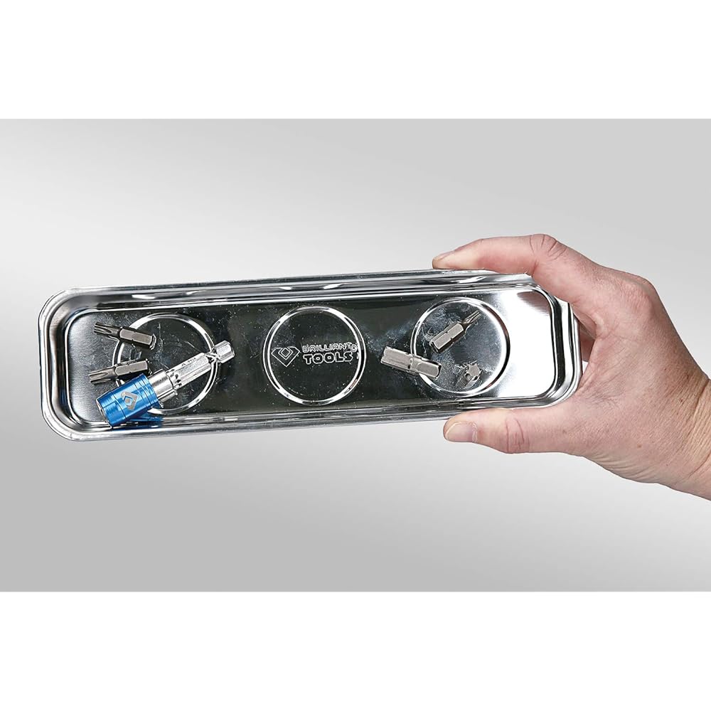 KS Tools Stainless Steel Magnetic Tray Shell Set 65 x 226mm 2 pieces BT691155