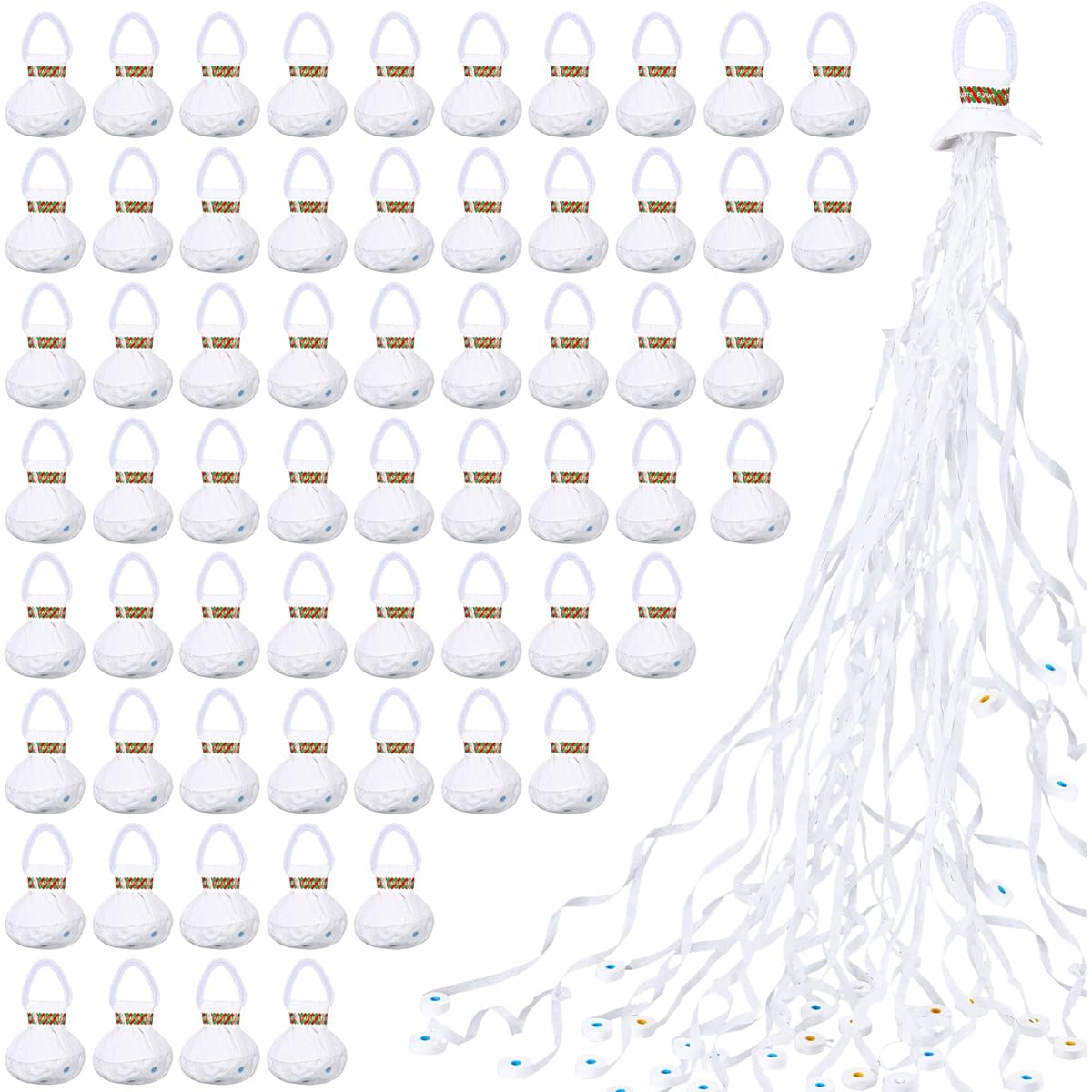 Wettarn Throw Streamers Confetti Romantic White Hand Throw Streamers Mess Free Streamers Crackers for Wedding Birthday Party Celebration Graduation Party 100pcs