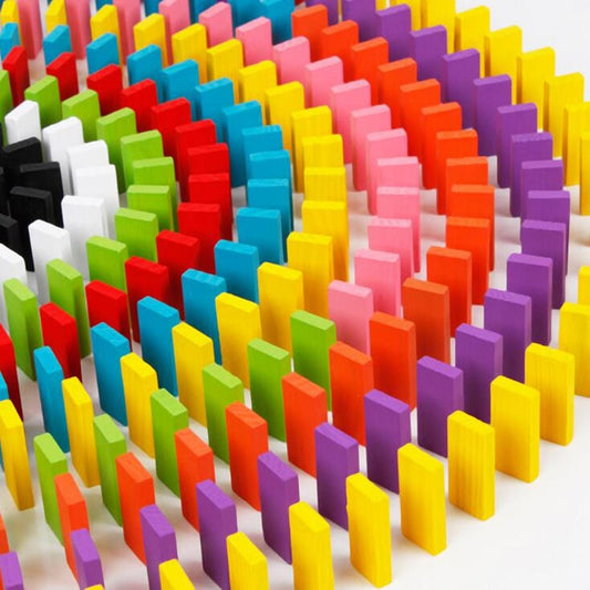(240PCS) - Newcreativetop Wooden Dominos Blocks Set, Kids Game Educational Play Toy, Domino Racing Toy Game (240PCS)