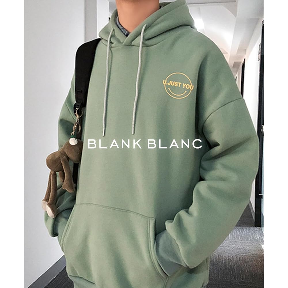 [BLANK BLANC] Parka Smile Hoodie Men's Back Print Large Street Graphic Autumn/Winter B06