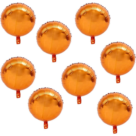 10pcs Round Balloons 18inch Orange Foil Balloons Mylar Balloons Happy Birthday Balloons