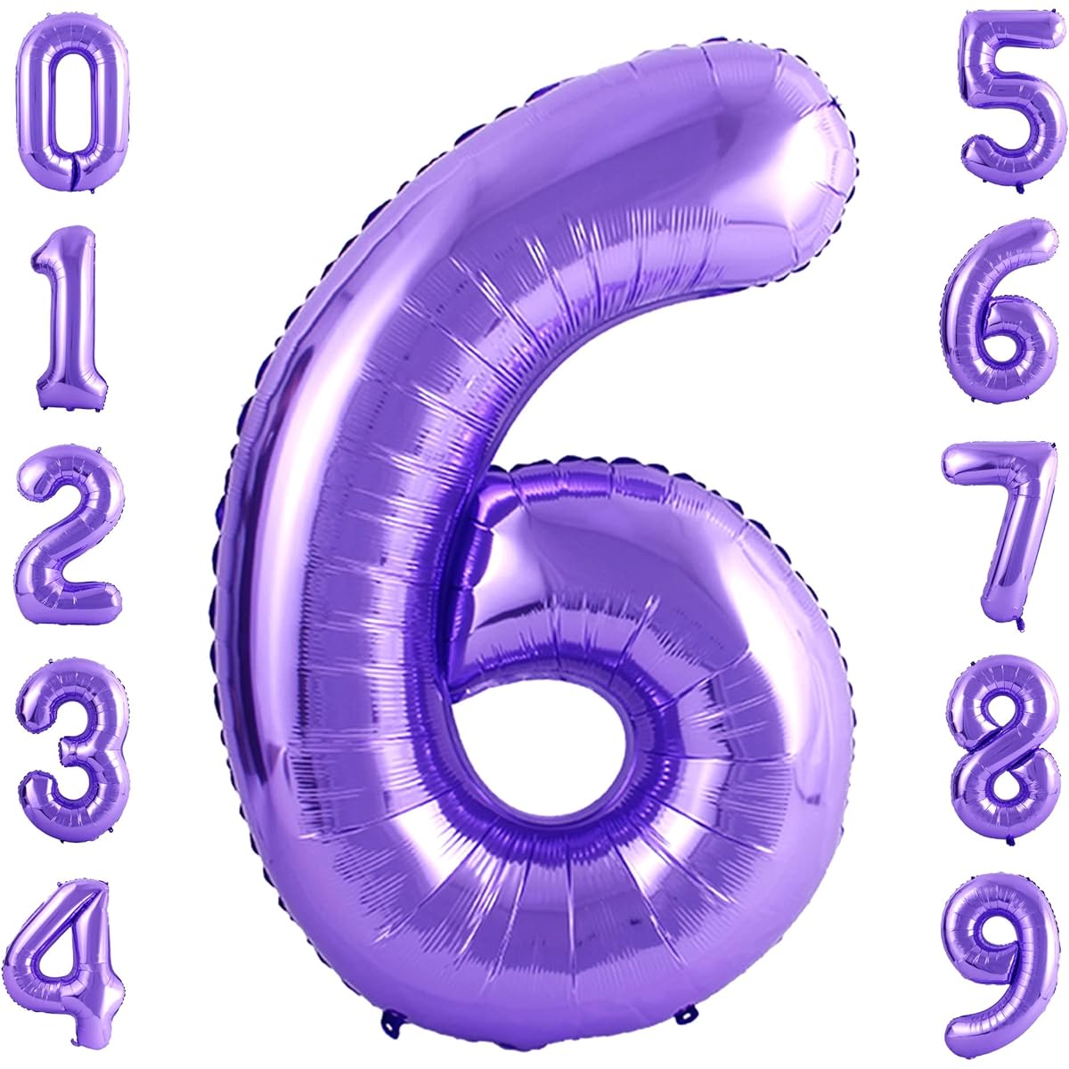 Tellpet Number 6 Balloon 6th Birthday Party Decorations 40 Inch Purple