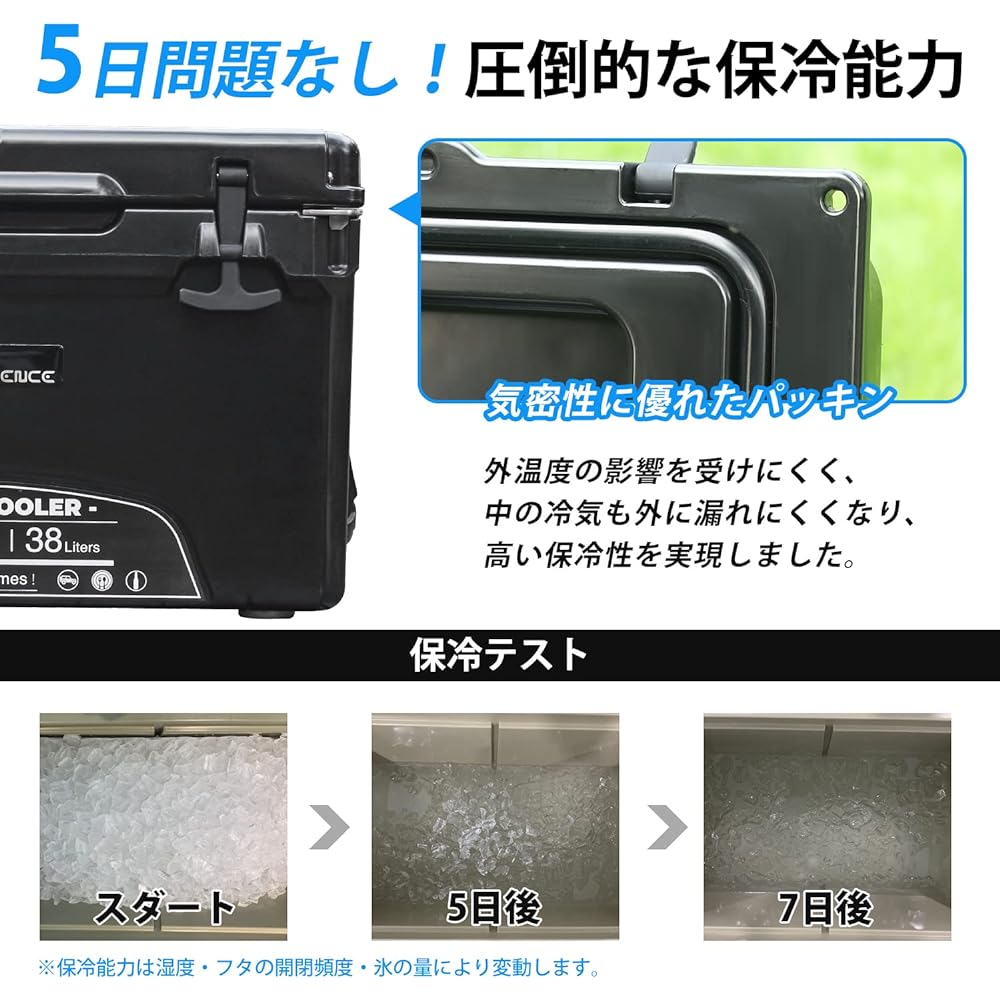 MOON LENCE Cooler Box Large Capacity 5 Days Cold Storage Hard Cooler Box Outdoor Camping BBQ Picnic Leisure