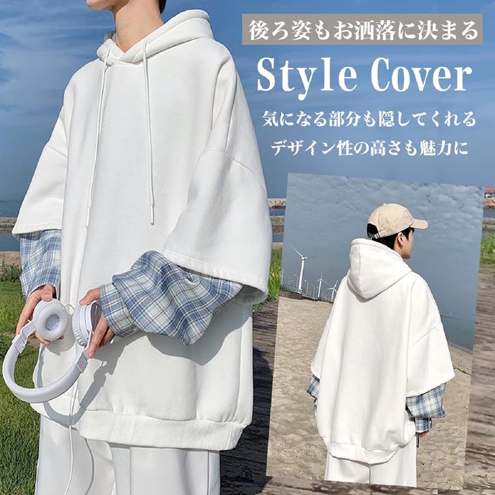 [NEKORA] Parka Men's Long Sleeve Pullover Tops Sweatshirt Clothes Autumn Winter Spring M-2XL