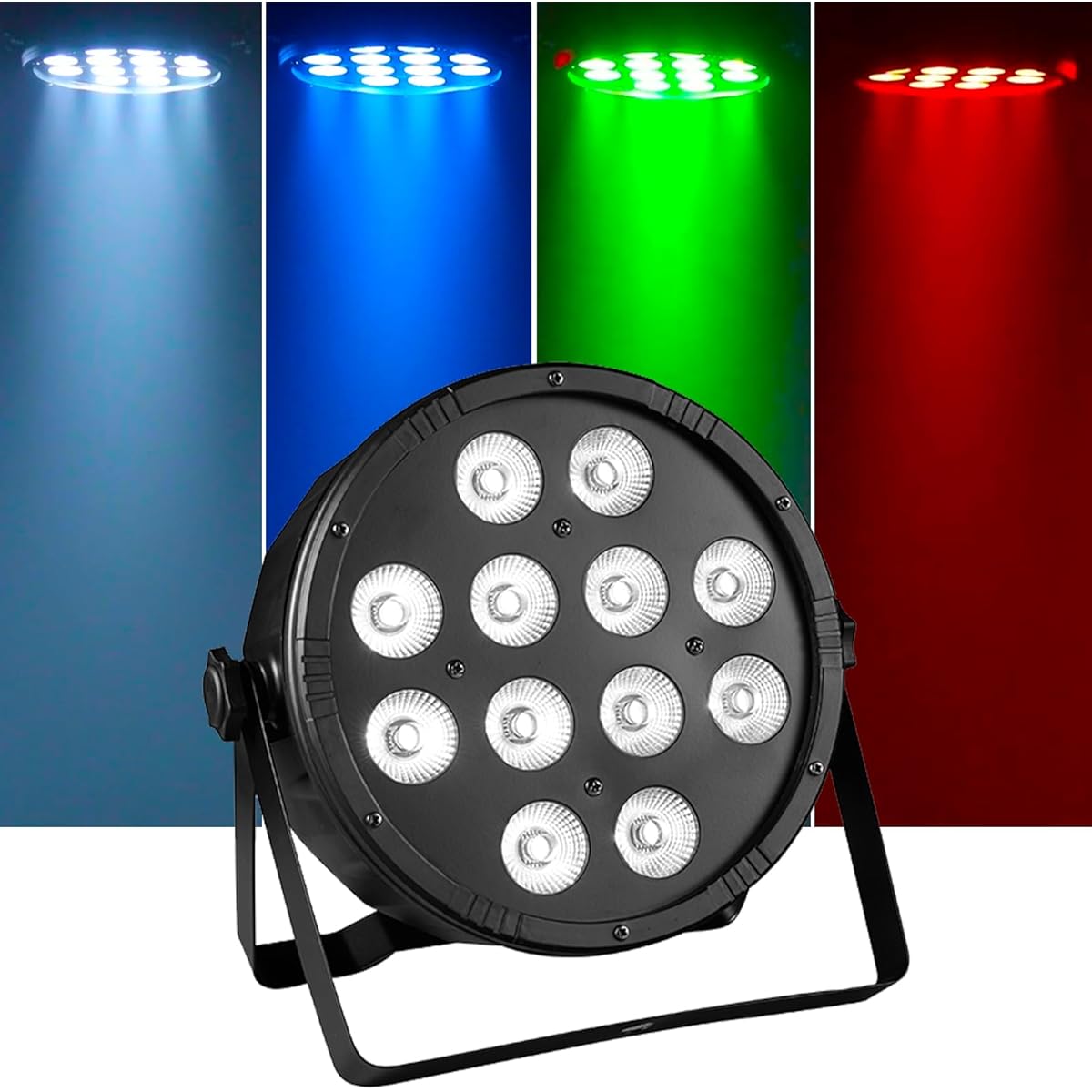 Par Lights for Stage Lighting 12 LED Par Can DJ Light RGBW Mixed Effect Sound Activation Fade Flash Strobe DMX Lighting for Event Party Show Wedding Festival Bar