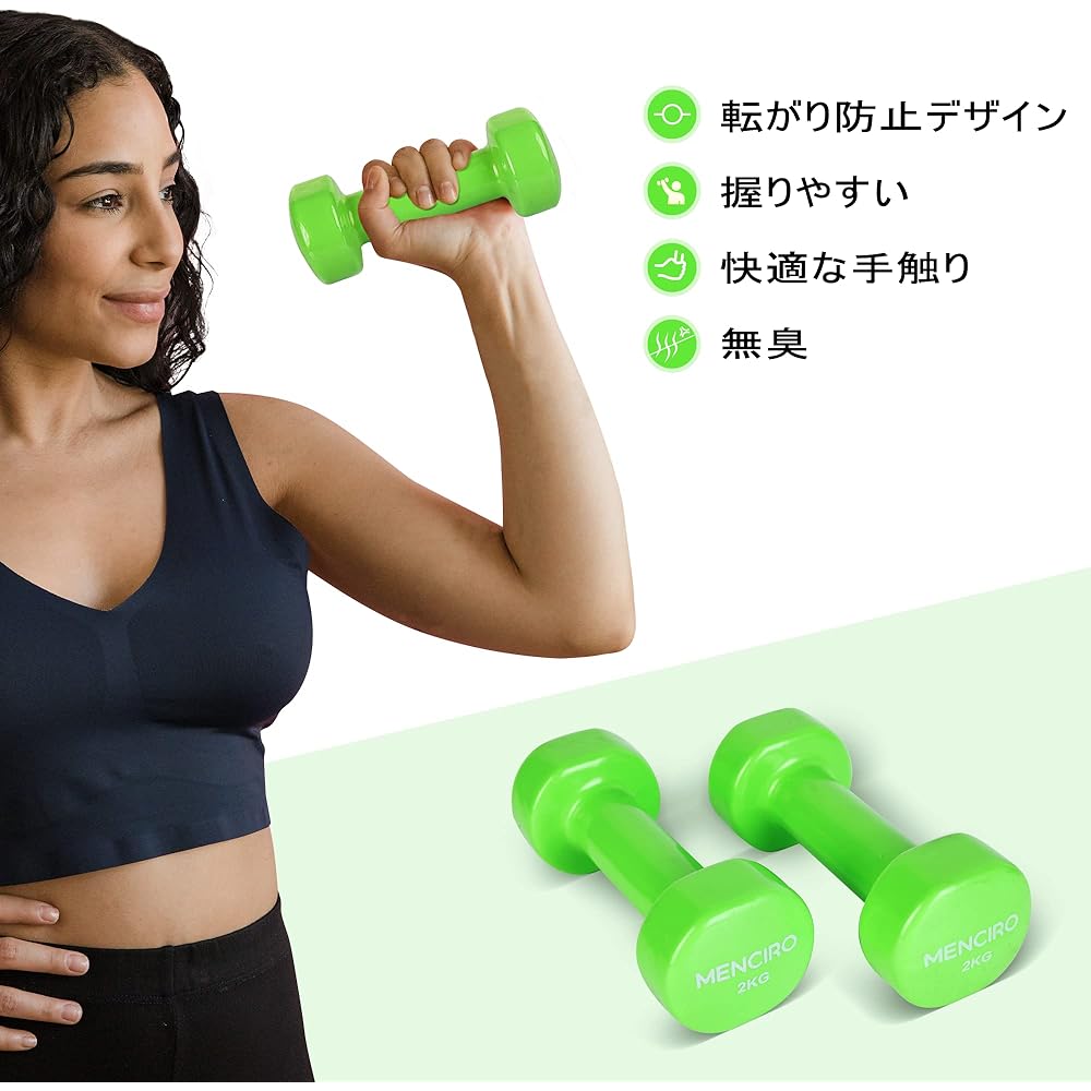 MENCIRO Dumbbell 1kg/1.5kg/2kg Dumbbell Set Iron Array Muscle Training Odorless Material Muscle Training Diet