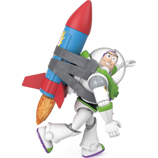 Mattel Disney & Pixar Toy Story Buzz Lightyear 12" Scale Action Figure Toy with Rocket, Phrases & 20 Sounds, Rocket Rescue Pack, Buzz Pack, HTR73