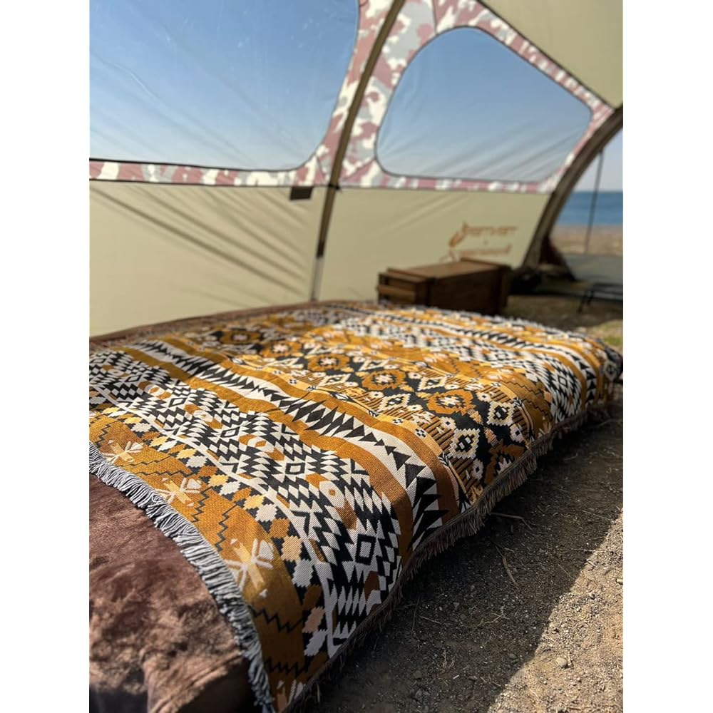 Peel Forest Camp Ortega Mexican American Geometric Pattern Blanket, Outdoor Towel Blanket, Stylish Multi-Cover Rug, West Coast Interior Sofa Cover 130X160cm
