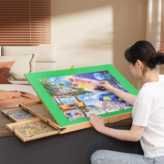 1500 Piece Puzzle Board with Drawer Adjustable Puzzle Table with Cover 3 Angle Jigsaw Puzzle Table for Adults Wooden Jigsaw Puzzle Board