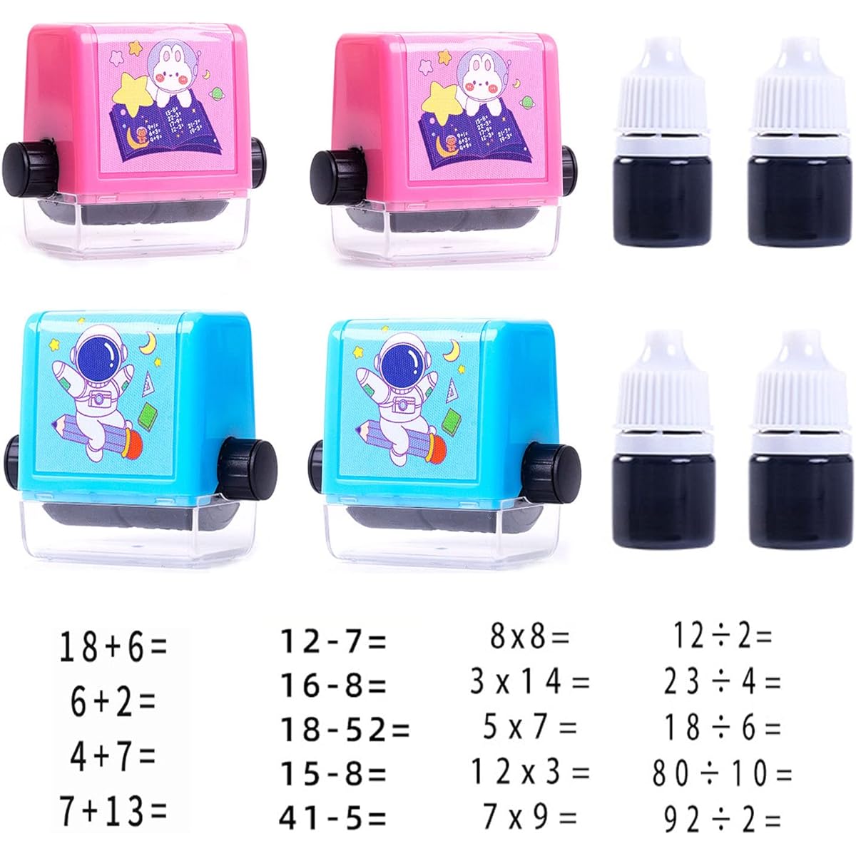 Smart math roller stamps for kids (4 pieces)