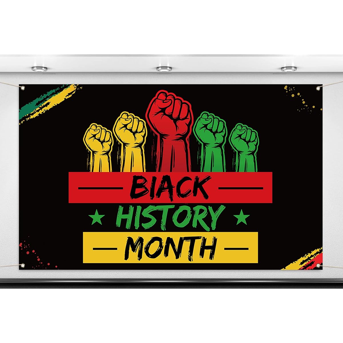 Nepnuser Black History Month Photo Booth Backdrop African American February Festival Celebration Holiday Party Decorations Indoor Outdoor Wall Decor - 5.9x3.6ft