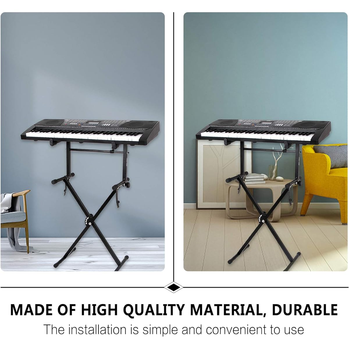 1 Set 2 Tier Keyboard Stand 2 Tier Keyboard Stand Adjustable Width 45~75cm/16.5~29.5inch Keyboard Stand Extension Iron 2 Tier Keyboard Stand