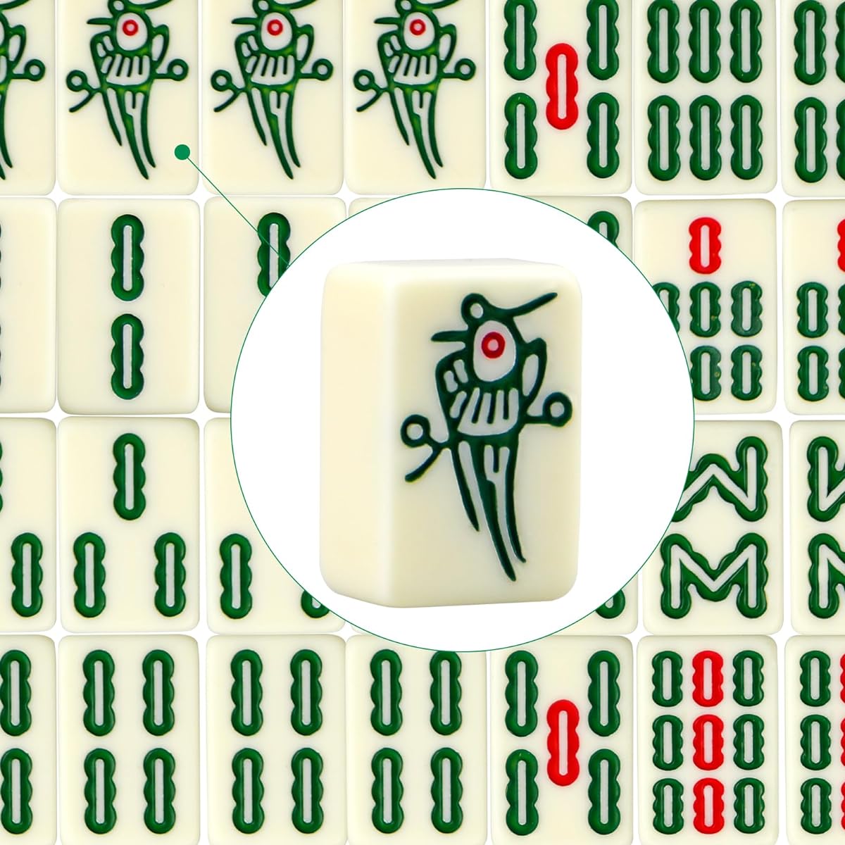 SacPero Chinese Mahjong Game Set, Portable Mahjong Tiles, Travel Mini Mahjong Set, 144+ Tiles, 2 Dice, Carrying Travel Bag, Traditional Family Game for 4 Players