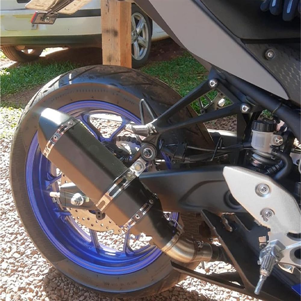 Middle Exhaust Pipe for Yamaha YZF-R3 for R25 for R3 for MT-03 MT-25 Slip-on Motorcycle Exhaust Escape Modified System Muffler and Middle Link Pipe DB Killer Exhaust Pipe (Color: 5)