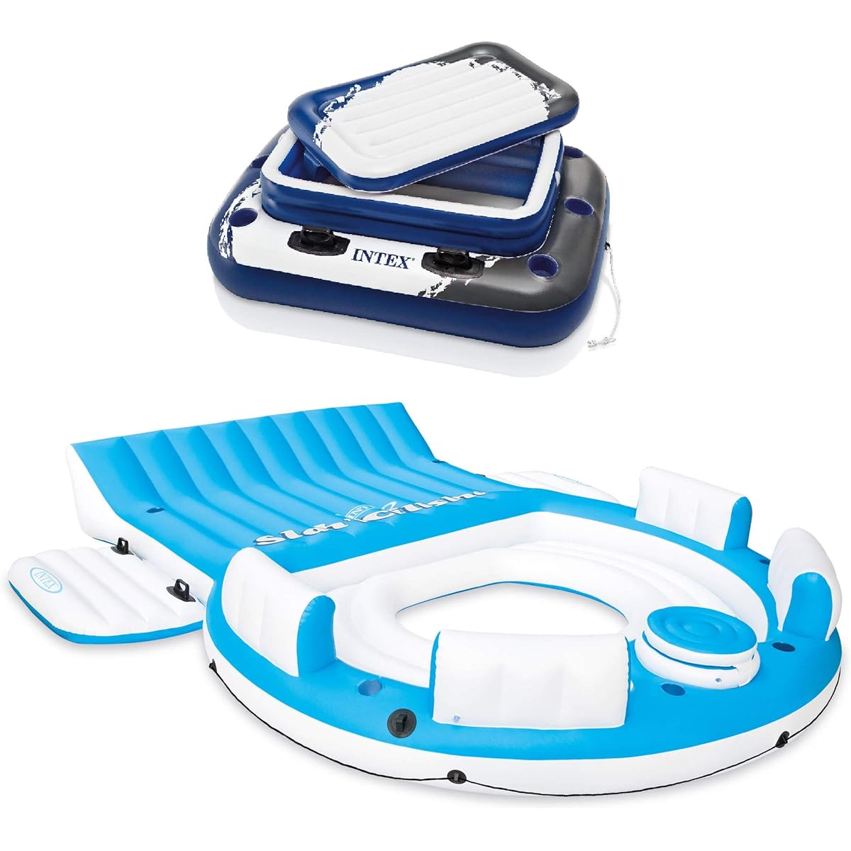 Intex Island Pool Laycraft Lounger 72 Can Drink Cooler Float