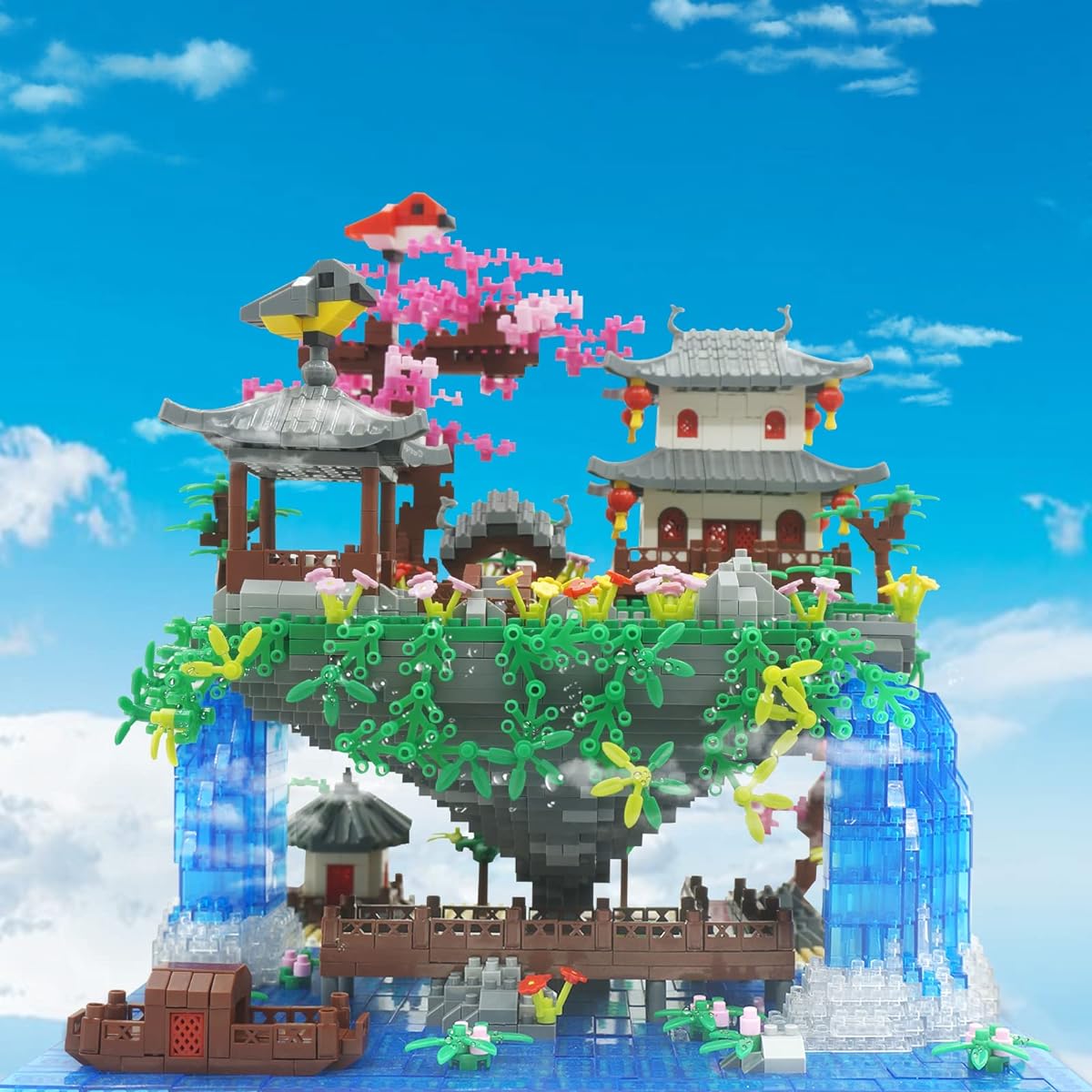 Cherry Blossom Bonsai Mini Building Kit Set Chinese Architecture Building Blocks with Light Japanese Cherry Blossom Tree House Gift for Adults and Kids (3320 Pieces)