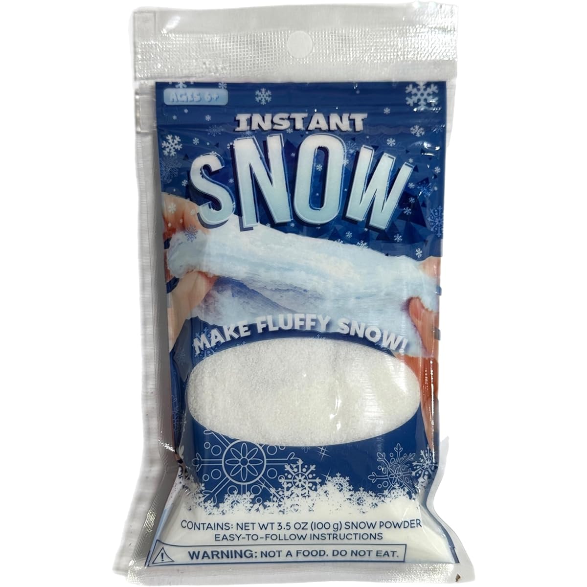 ALAZCO Instant Snow Powder - White Instant Snow Powder Fake Artificial Snow - Holiday Snow Decorations, Great for Slime Play, Party Favors, Science Experiments - Just Add Water