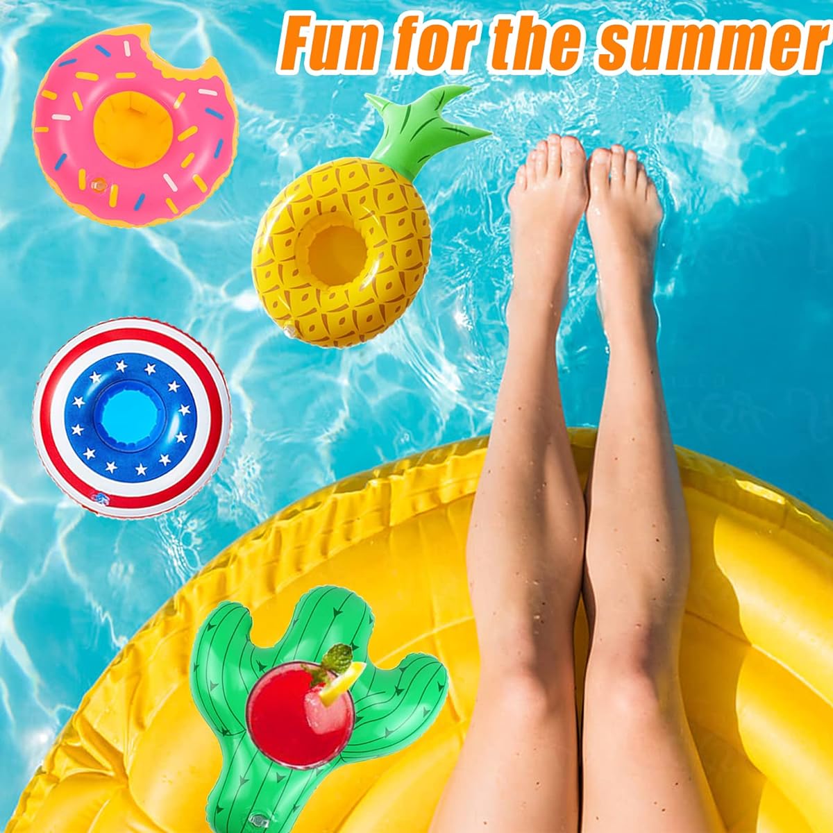 Inflatable Drink Holder Drink Float Inflatable Pool Cup Holder Coaster for Pool Party