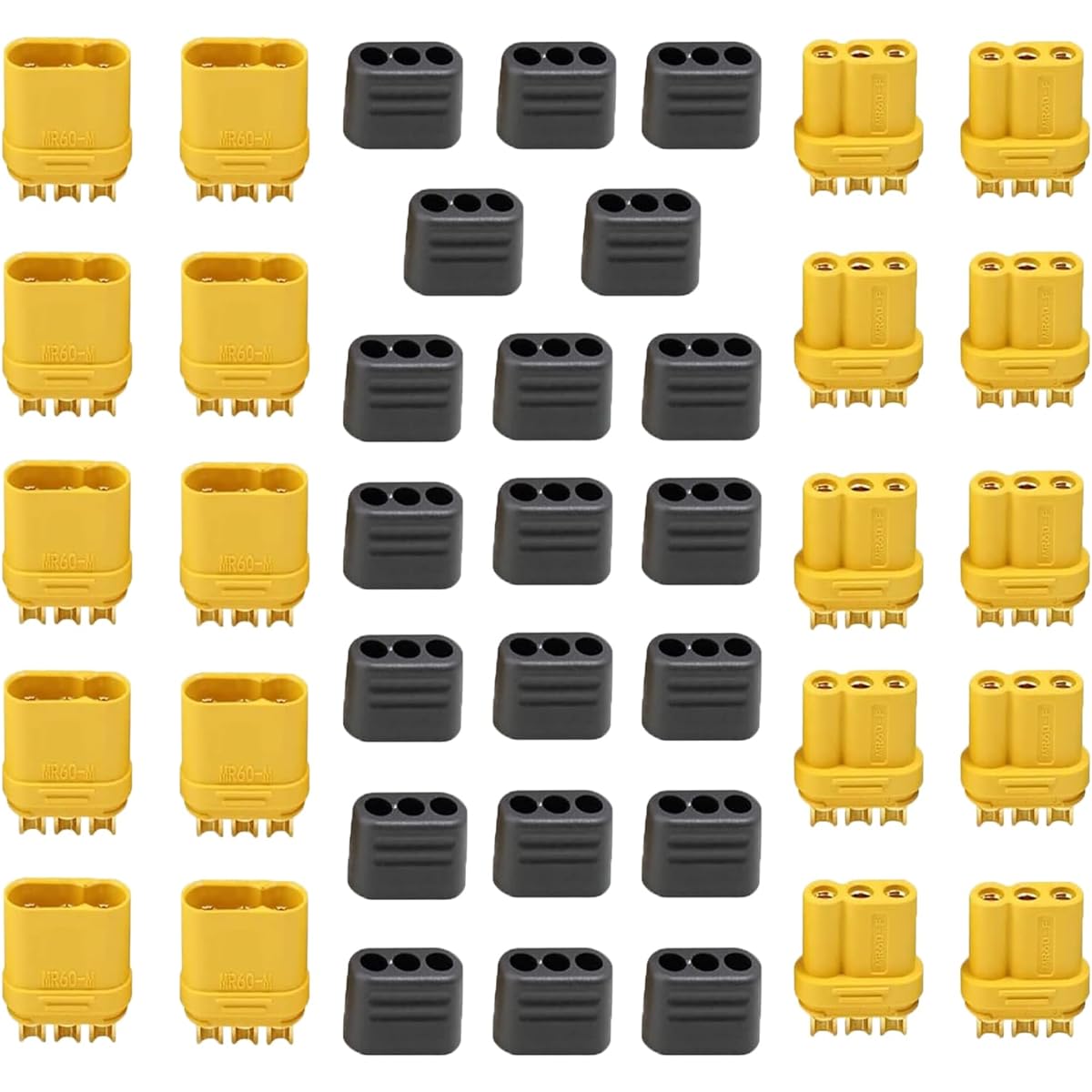 Amass MR60 Connector Female and Male Adapter Plug 3.5 Bullet Connector for Motor ESC Connection 10 Pairs