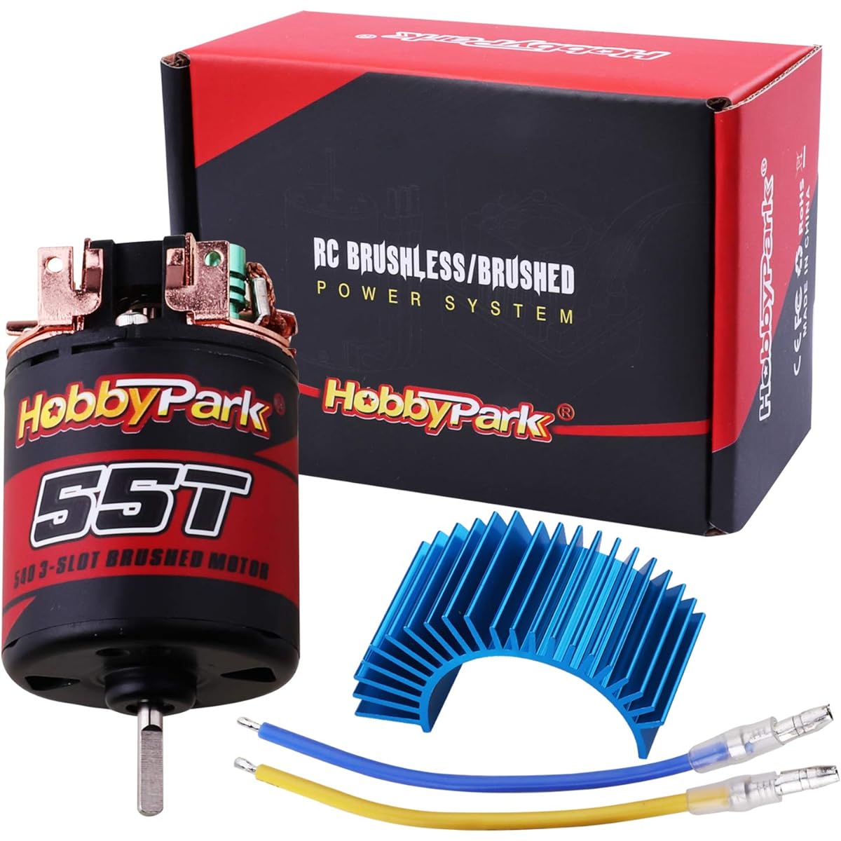 Hobbypark 540 Brushed Electric Motor 3.175mm Shaft for 1/10 RC Rock Crawler Rock Racer (55 Turns)
