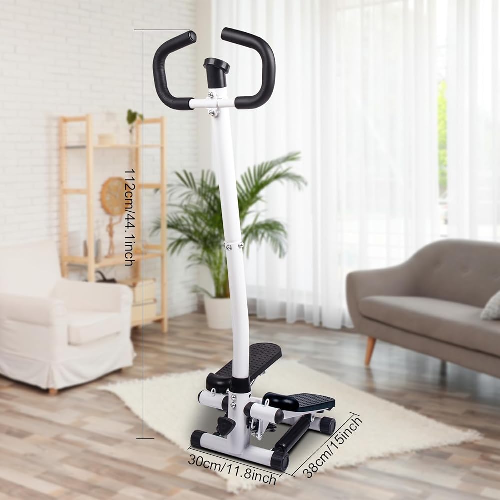 Health Stepper with Handle, Foot Health Equipment, Foot Stepper, Aero Stepper, Quiet, Includes Monitor/Handle/Dedicated Power Band/Protective Mat, Ideal for Full Body Training, Stepper, Eliminates Lack of Indoor Exercise, Compact, Health Equipment, Home,