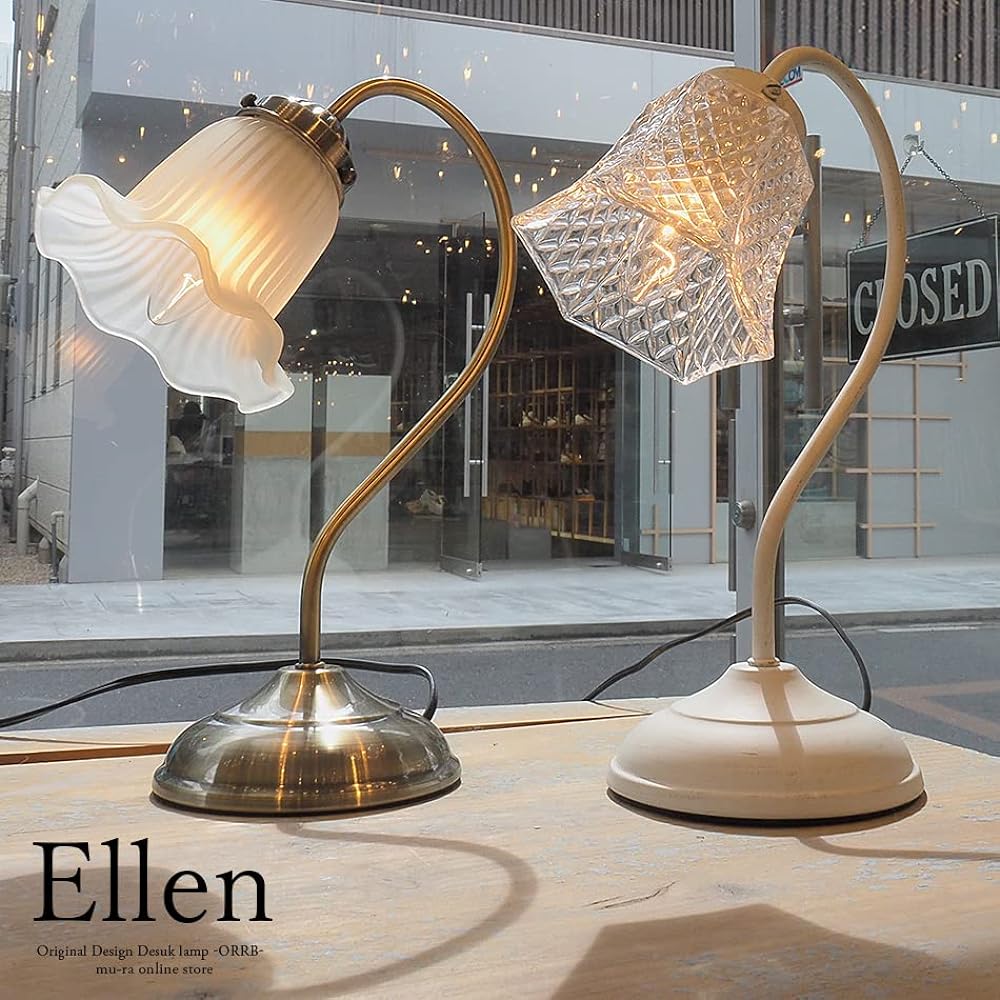 Mula Ellen Table Lamp, Night Lamp, Touch Sensor, Dimming, 3 Levels, Incandescent Light Bulb Included OF-069-1 (Antique White, Clear Glass)